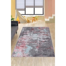 Pembe Mavi Kaymaz Taban Dekoratif Modern Salon Halısı Pr021n11 Pembe - Mavi