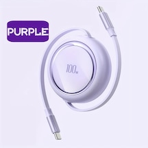 Elmpaly Mor Profesyonel 100w Type-c Şarj Kablosu - Kompakt Taşınabilir Üç Renk Seçeneği