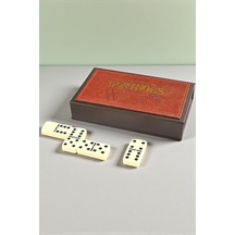 Lüks Deri Kutulu Premium Domino Seti 28 Parça Spinner Lı Çift 6 Taş 2-4 Oyuncu Yeni Yıl Hediyesi