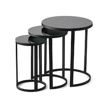Sedef Modern Tarz Zigon Sehpa 3'lü Yuvarlak 001