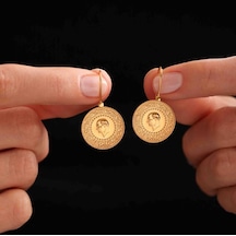 Sembol Gold 14 Ayar Altın Çeyrekli Küpe