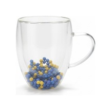 Çift Cidarlı Cam Kupa Seti Isı Yalıtımlı Kulplu Borosilikat Kupa Soğuk & Sıcak İçecek Termal Kupa Espresso Latte Çay Bardağı Seti-fenerbahçe-galatasaray Sarı Lacivert, Büyük 350 Ml, Fenerbahçe çok renkli