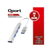 Qport Q-uc204 Usb3.0 4 Port Usb Çoklayıcı Giriş: Usb3.0 Tip-a Çıkış:3xusb2.0+usb3.0