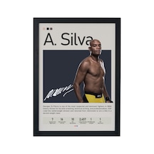 Anderson Silva Ahşap Çerçeveli Poster Tablo Spider Efsanesi Tasarım Siyah