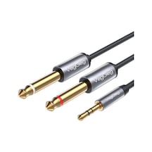 Ayrex 3.5mm To 6.35mm 2 Mono Amfi Enstrüman Aux Ses Kablosu 1.8 Metre Genel
