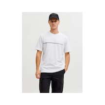 Jack & Jones Jcofusıon Chest Brand Tee Ss Crew Noos Mavi