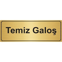 Temiz Galoş Yönlendirme Levhası 5Cmx20Cm Altın Renk Metal