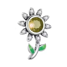 Fubena Ay Çiçeği Halk Charm Gümüş