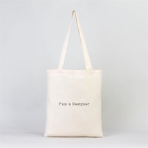 Tasarımcı Tema Baskılı Bez Çanta - Krem