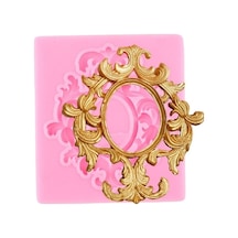 Novahub Kahverengi Dıy Ayna Çerçevesi Fondan Kek Dekorasyon Araçları Çikolatalı Kek Silikon Kalıplar Mutfak Pişirme Kalıpları Kahverengi