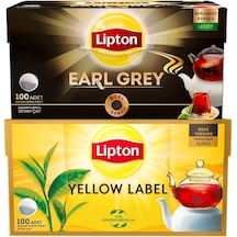 Lipton Yellow Label Siyah 100 'lü + Earl Grey Bergamot Aromalı Siyah Demlik Poşet Çay 100'lü