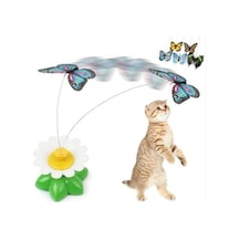 BUFFER® Hareketli Dönen Kelebek - Kedi Oyuncağı ( Pille Çalışır)