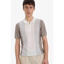 DeFacto Standart Fit Polo Yaka Yarım Fermuarlı Triko Kısa Kollu Tişört -  E5438AX25SMBG404