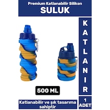 Wintoup Premium Portatif Bpa Free Şık Kamp Spor Seyahat Silikon Katlanabilir Suluk 500 Ml Çok Renkli