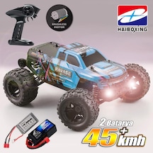 Haıboxıng Rc 1/16 Ravage 45+ Km/h Sürat Uzaktan Kumandalı Rc Model Araba Rtr Elektrikli 4wd Brushless Fırçasız Offroad Truck Mavi + 1500 Mah 7.4v 2s 30c Lipo Batarya
