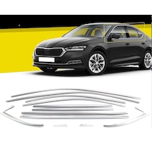 Autogp Skoda Octavia Cam Çerçevesi Kenar Çıtası Krom Tamtur 2020+ 12 Parça