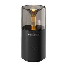 Mum Alev Aromaterapi Difüzör Otomatik Koku Püskürtücü Mini Ambiyans Mum Işığı Nemlendirici 129 Siyah