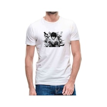 Anime Death Note Lawlıet Baskılı Beyaz Erkek Tshirt