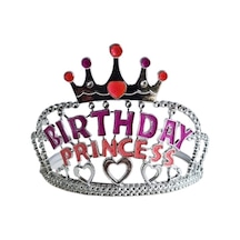 Taç Plastik Birthday Princess Geçmeli Demonte Pembe-gümüş Renkli Diğer