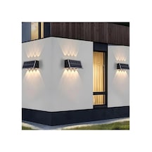 Amber Rengi Güneş Enerjili Led Aplik Ct-8010 - Solar Enerjili Bahçe Aydınlatma Turuncu Belirtilmemiş