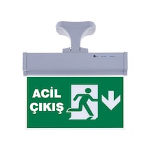 Sg071-a3 Çift Yönlü Acil Yönlendirme Armatürü Askı Aparatlı Acil Çıkış Aşağı Cbf2a Beyaz
