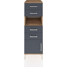 Kronos Dolap Tek Raflı 4 Çekmeceli Tek Kapaklı 44x59x134 Çam-... Çam