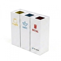 3 Lü Sıfır Atık Geri Dönüşüm Kutusu Sak-409 Metal Atık Ayrıştırma Ünitesi Hey Çelik
