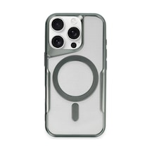 Apple Uyumlu iPhone 11 Pro Max Kılıf Boyi Magsafe Silikon Kapak - Yeşil Çok Renkli