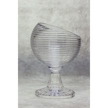 El Yapımı Cam Çizgili Eğik Kesim Küçük Boy Ayaklı Şekerlik Sunuml