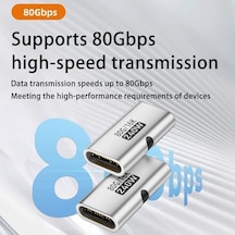 80gbps Usb-c Dişi - Dişi Adaptör, 240w Pd3.1 Hızlı Şarj, 16k 60hz Görüntü Aktarımı, Alüminyum Alaşımlı Tip-c Dişi Konnektör Uzatıcı - Siyah Otgff