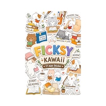 Kawaii Stili Sevimli Hayvanlar Kitap Tutkunu Temalı Sticker Seti - 17 Adet Etiket Çıkartma Diğer