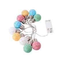 Agoodshop Adet Dize Çatlak Led Renkli Işık Dize Pil Ampul Led Küre Ampuller Noel Ampulleri Arka Bahçe Iş Çok Renkli