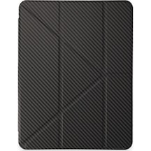 Apple Uyumlu  iPad Uyumlu  Pro 13 2024 Kılıf  Color Karbon Tablet Kılıfı - Koyu Gri Arka Kapak