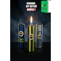 "dekomus Cep Defteri Hediyeli" Lisanslı Fenerbahçe "tekli" Metal Kılıf Taşlı Çakmak Altın
