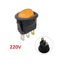 Mr-131 Yuvarlak Sarı Işıklı Anahtar On-off 3 Bacaklı 220v Sarı