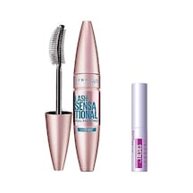 Maybelline New York Lash Sensational Yelpaze Etkili Suya Dayanıklı Siyah Maskara 9.4 Ml & Mini Falsies Surreal Maskara 4.7 Ml Makyaj Seti 00