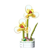 Building Block Flower 134 Parça Sarı Orkide