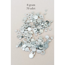 Oya Abiye Bileklik Kolye Pleksi Metalik Plastik Pul Gümüş Renk 8 Gram 70 Adet - Bnc510