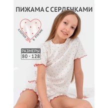 Vıva Vıkı Kalpli Çocuk Pijaması 398594489 Sütlü