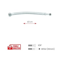 Paslanmaz Çelik Flex Hortum 3/8 - M10x1 Uzun Uç 30 Mm Batarya Hortumu 60 Cm Çok Renkli Diğer