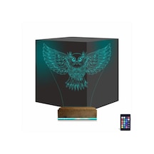 Luvivia Baykuş Tasarım 3d Lamba - Masa Gece Lambası V2 Şeffaf