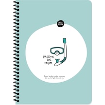 Hisli Şeyler Çizgili Defter Pardon Dalmışım 18.5 X 25 Cm Beyaz