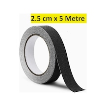 Merdiven Zemin Rampa İçin Yapışkanlı Kaydırmaz Bant Siyah 2.5 CM x 5 M - 9008210756237