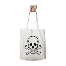 Art Hediye Skull-high-quality-png İki Tarafı Kalıcı Baskılı Yıkanabilir Okul Plaj Omuz Bez Çantası Çok Renkli