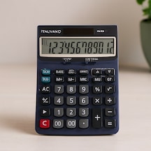 12 Haneli Hesap Makinesi - 100 İşlem Geri Çağırma Çok Renkli