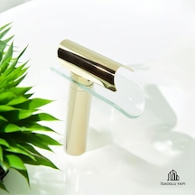 İsaoğlu Yapı Gold Çanak Bataryası Glass Design Çanak Armatür Yüksel Model Gold Batarya Gold