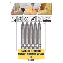 5 Adet - Ph2 Boy 50 Mm Bits Uç- Şarjlı Elektrikli Matkap Vidalama Aparatı