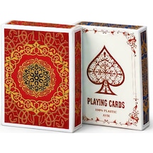Kırmızı Jumbo Boy Pvc Plastik Su Geçirmez İskambil Poker Oyun Kağıdı Rd61kr