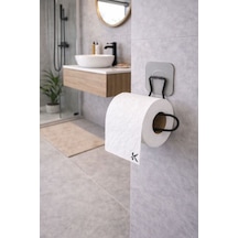 Buççin Online Mağaza Sticker Yapışkanlı Dekoratif Wc Tuvalet Kağıdı Tutacağı Şık Banyo Aksesuarı Wc Kağıtlık Metal Siyah Çok Renkli