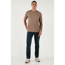 Buratti Streç Pamuklu Comfort Fit Yüksek Bel Boru Paça Jeans Erkek Kot Pantolon 4412C26Texas Mavi